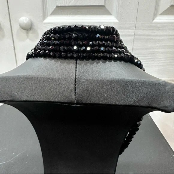 Heidi Daus  "Age of Elegance" Art Deco Black Beaded Necklace with Clasp - Picture 14 of 15